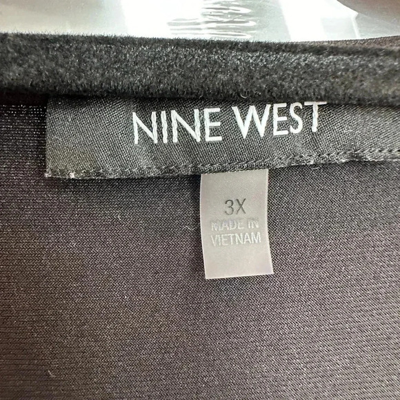 Nine West | Black Criss Cross Sheer Long Sleeve Blouse Plus Size 3X NWOT - Picture 4 of 6